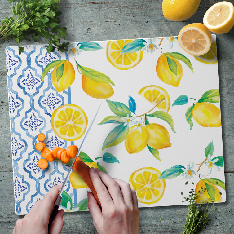 CounterArt Tempered Glass Lovely Lemons Cutting Board & Reviews Wayfair